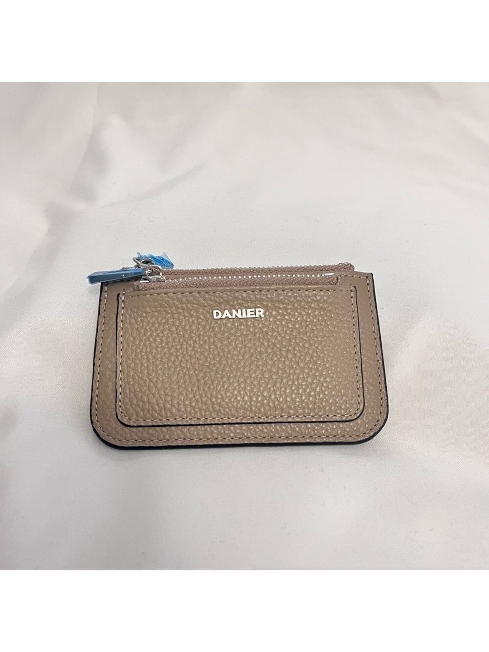 Danier Pebbled Leather Double Zip Card Case Wallet